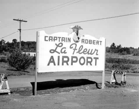 Vintage Photo of Captain Robert La Fleur Airport Sign